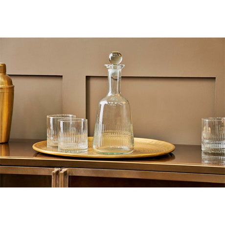 Mila Etched Recycled Glass Decanter - Clear