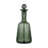 Mila Etched Recycled Glass Decanter - Dark Emerald