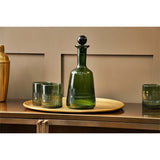 Mila Etched Recycled Glass Decanter - Dark Emerald