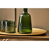 Mila Etched Recycled Glass Decanter - Dark Emerald
