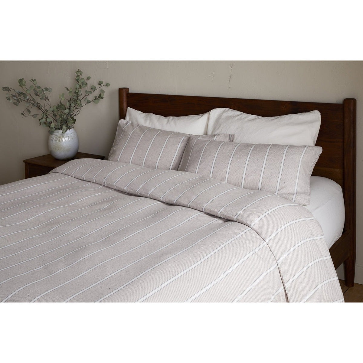 Mora Super King Hemp & Cotton Duvet Cover - Stone Grey