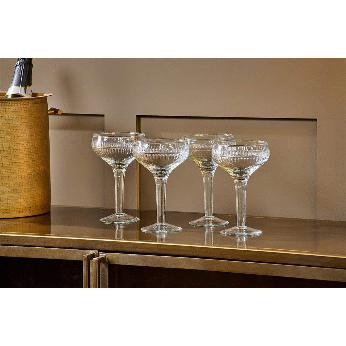Mila Coupe Champagne Glasses - Clear - Set of 4