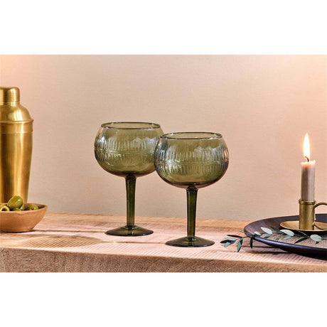 Mila Gin Glasses - Dark Emerald - Set of 2