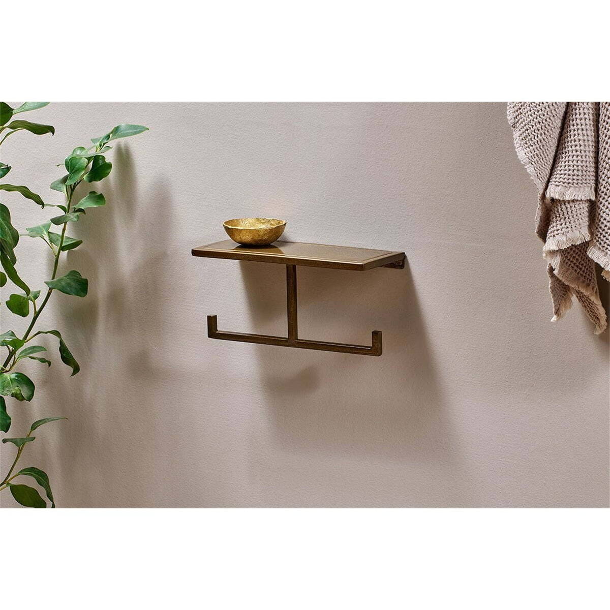 Mahi Wall Mounted Toilet Roll Holder - Brass