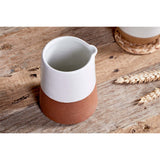 Mali Slanting Jug - White & Terracotta