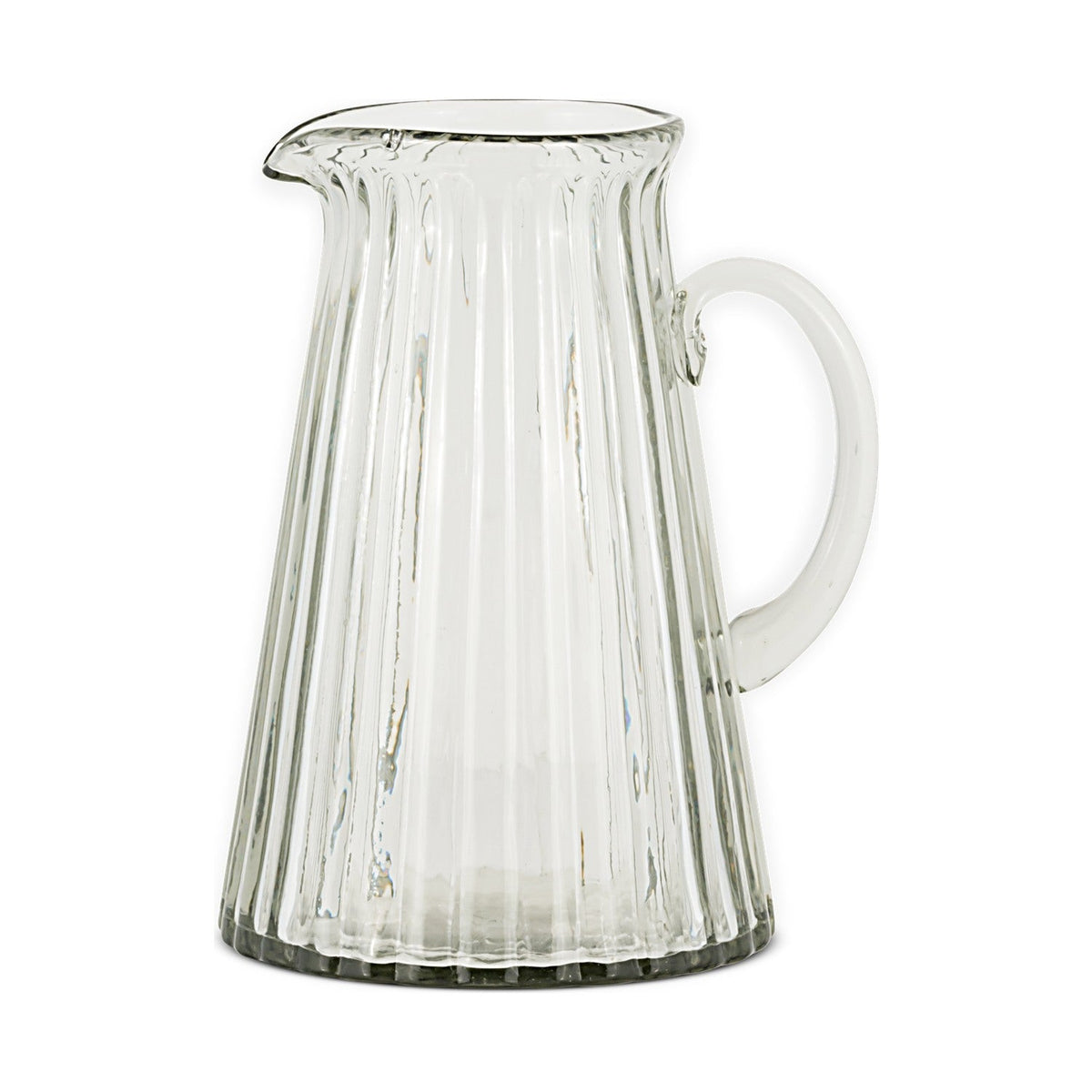 Minati Ribbed Recycled Glass Jug - Clear