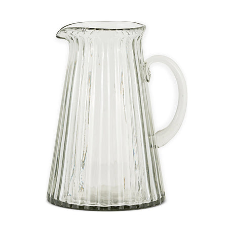 Minati Ribbed Recycled Glass Jug - Clear