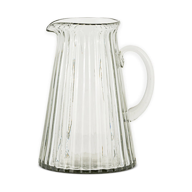 Minati Ribbed Recycled Glass Jug - Clear