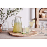 Minati Ribbed Recycled Glass Jug - Clear