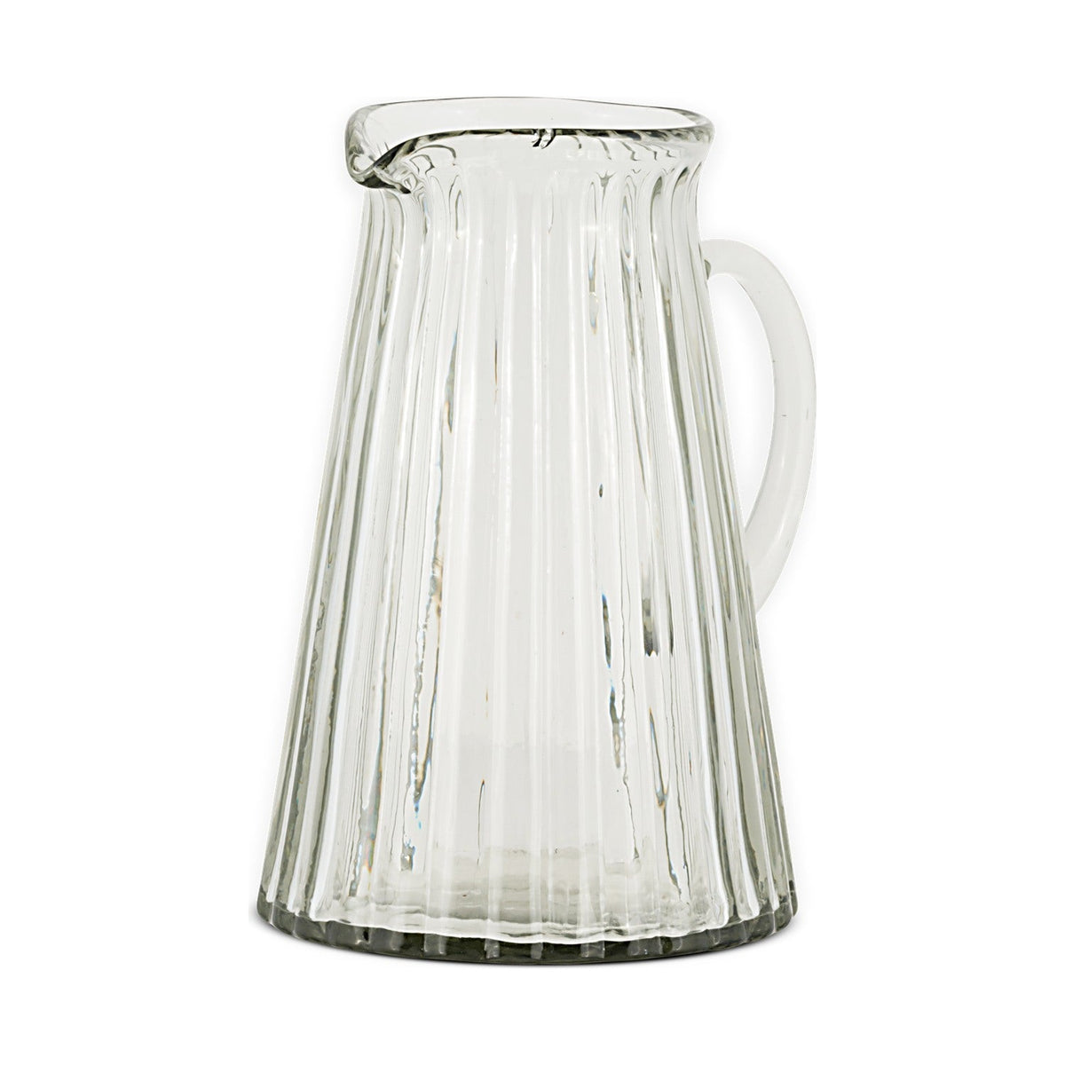 Minati Ribbed Recycled Glass Jug - Clear