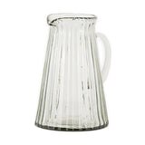 Minati Ribbed Recycled Glass Jug - Clear