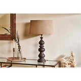 Manua Large Wood Table Lamp Base - Dark Stain