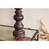 Manua Large Wood Table Lamp Base - Dark Stain