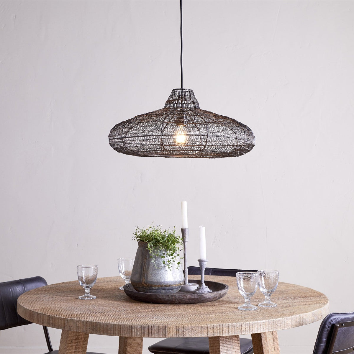 Mukuni Wire Lampshade - Bronze & Black
