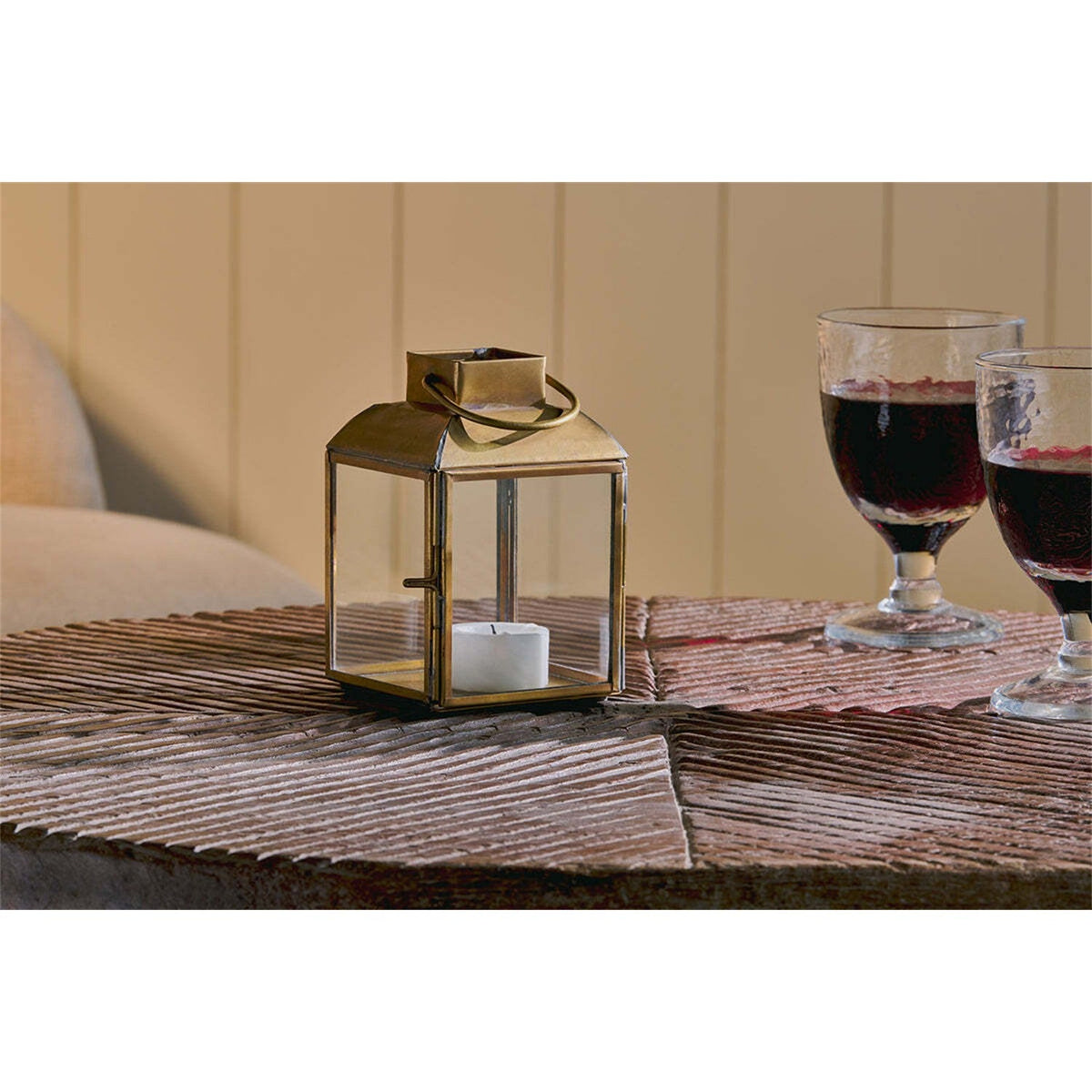 Maro Small Brass Lantern - Antique Brass
