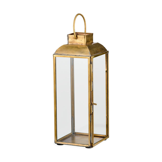 Maro Tall Brass Lantern - Antique Brass
