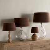 Mendai Extra Large Velvet & Linen Lampshade - Mocha