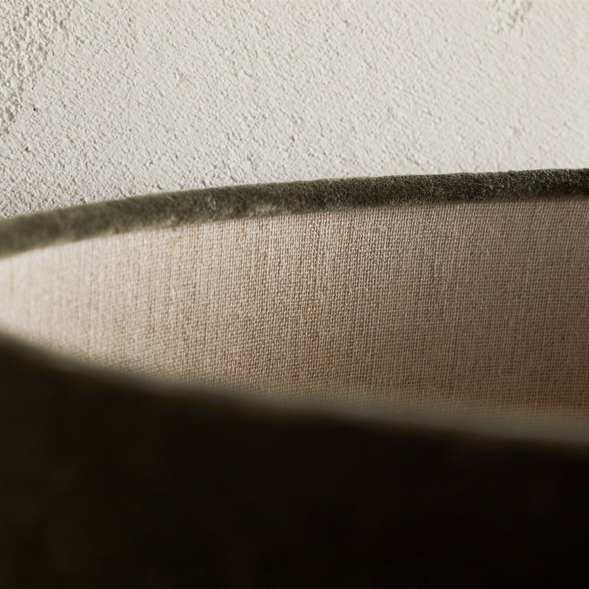 Mendai Small Velvet & Linen Lampshade - Moss Green