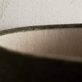 Mendai Large Velvet & Linen Lampshade - Moss Green