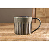 Moda Grooved Ceramic Mug - Pewter - Set of 2