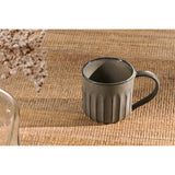 Moda Grooved Ceramic Mug - Pewter - Set of 2
