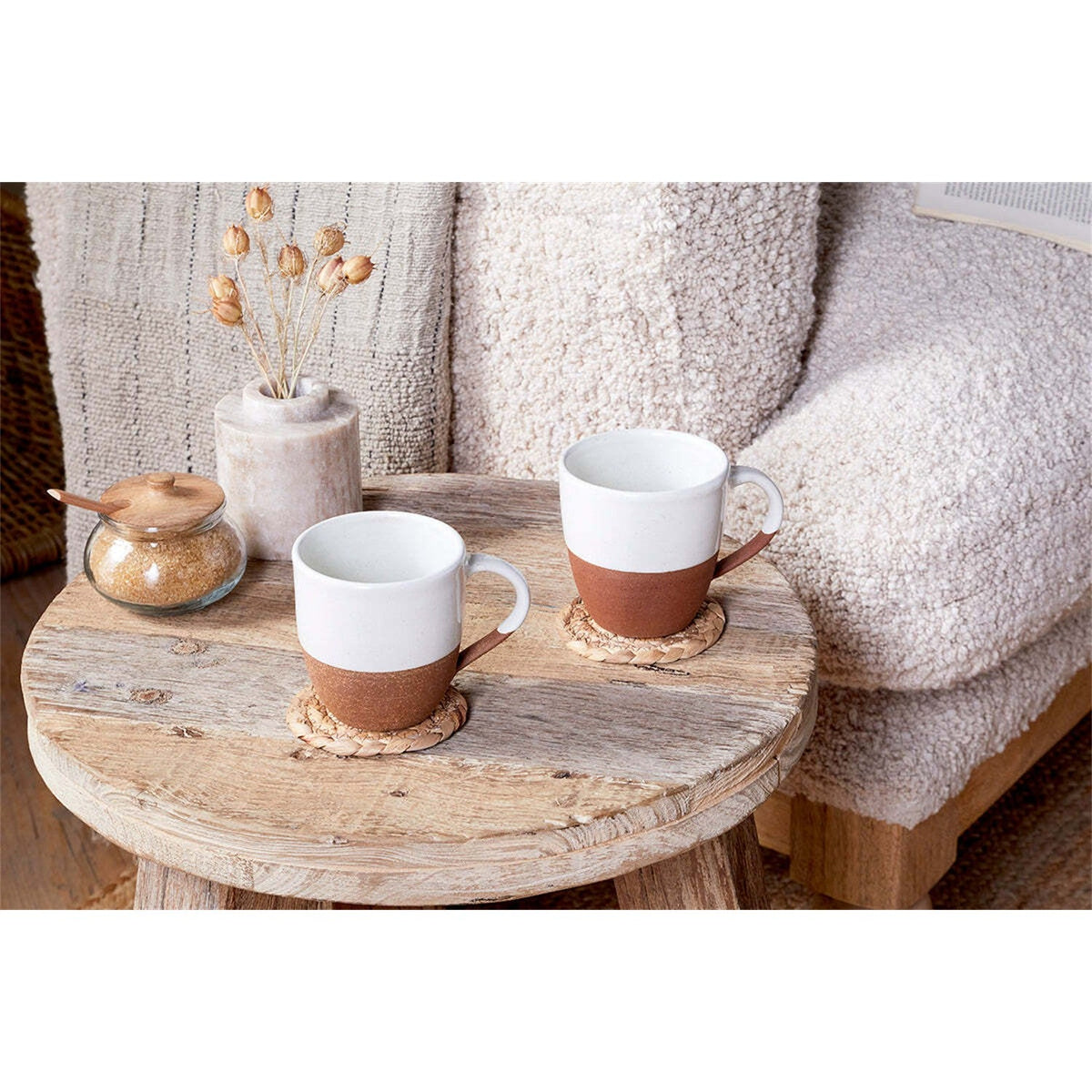 Mali Large Mug - White - Set of 2