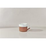 Mali Ribbed Coffee Mug - White - Set of 2