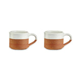 Mali Ribbed Coffee Mug - White - Set of 2