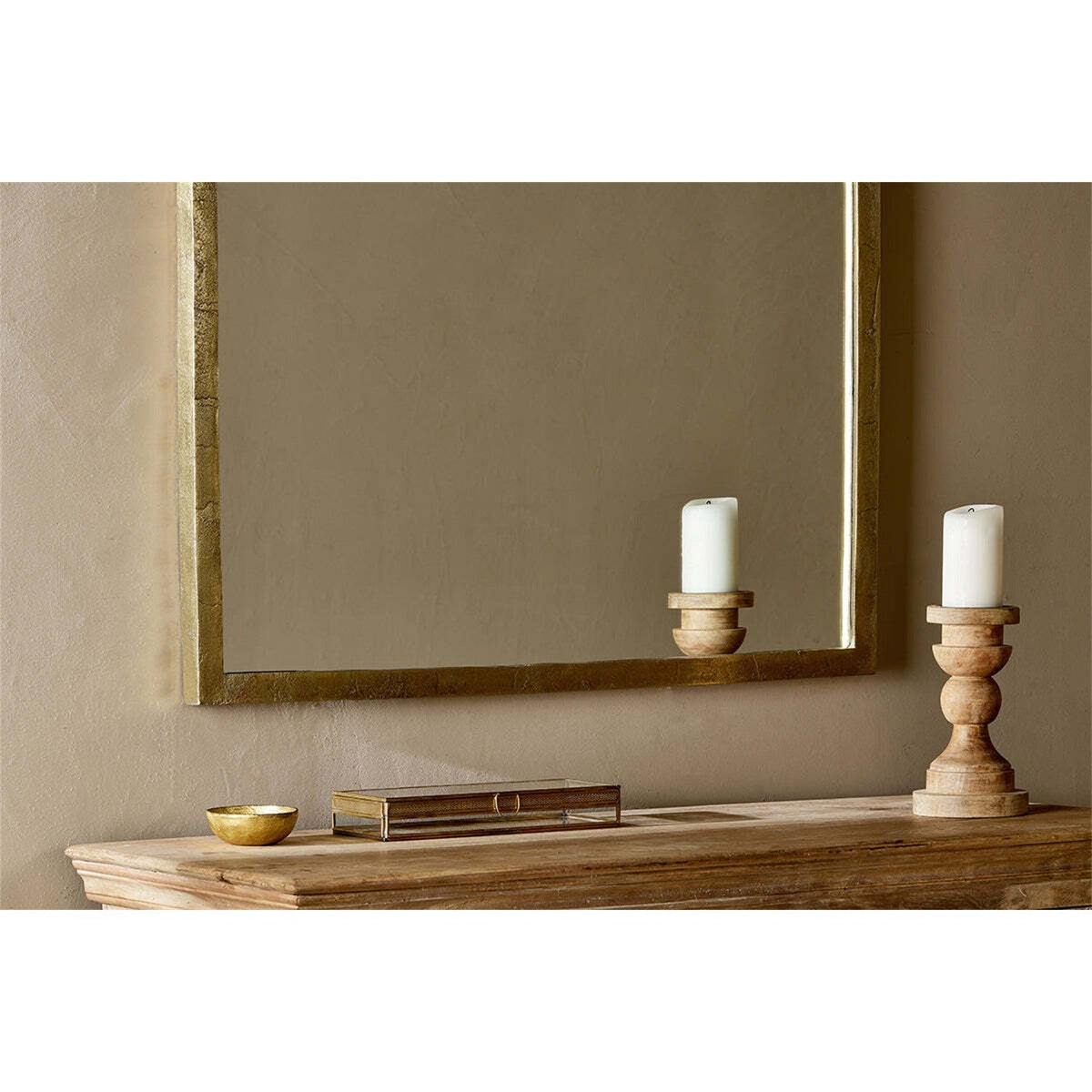 Murwara Arched Wall Mirror - Antique Brass
