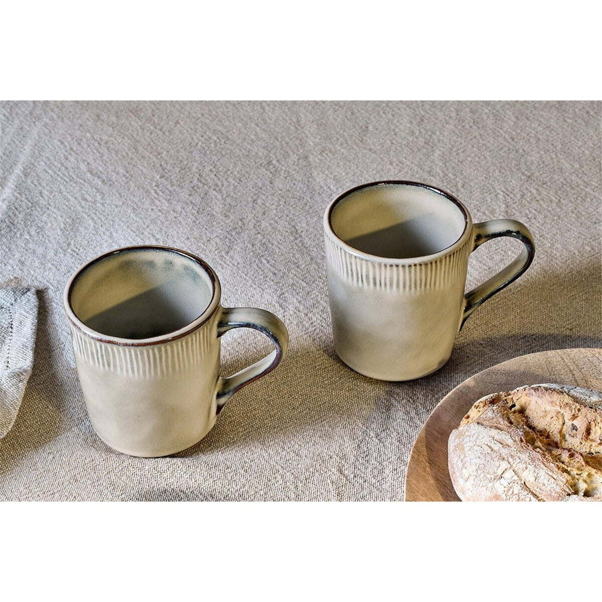 Malia Reactive Glaze Mug - Cream - Set of 2
