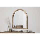 Murwara Small Arched Wall Mirror - Antique Brass