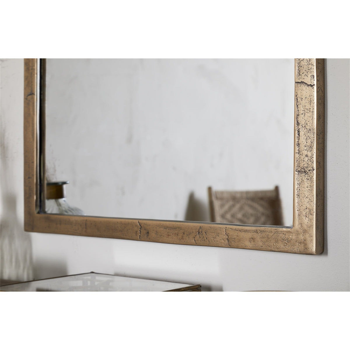 Murwara Small Arched Wall Mirror - Antique Brass