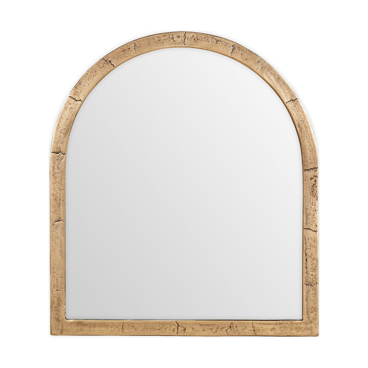 Murwara Small Arched Wall Mirror - Antique Brass