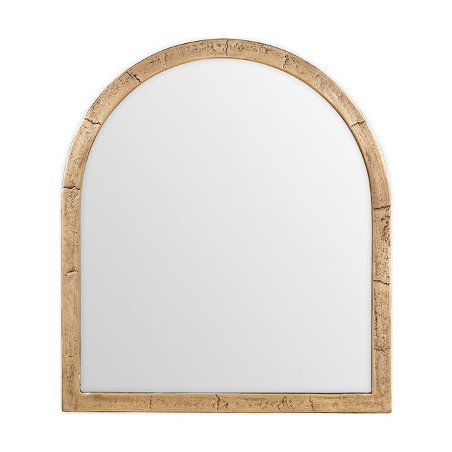 Murwara Small Arched Wall Mirror - Antique Brass
