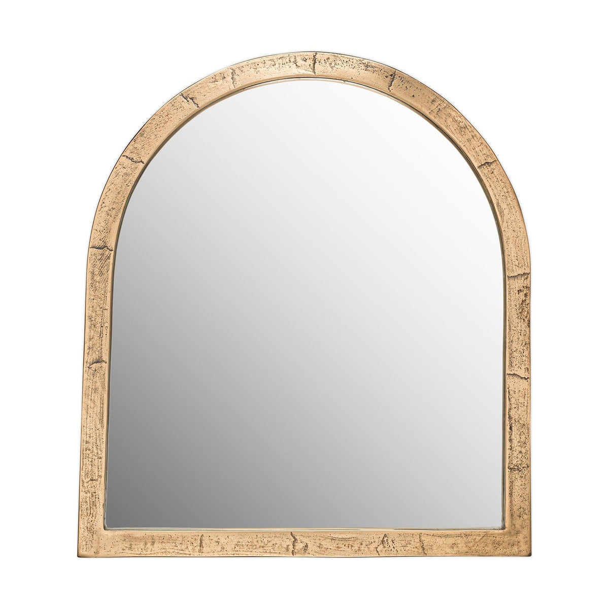 Murwara Small Arched Wall Mirror - Antique Brass
