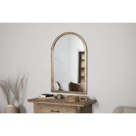 Murwara Large Arched Wall Mirror - Antique Brass