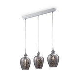 Blues 3 Light Bar Pendant in Nickel with Smoked Glass, a sophisticated bar pendant with smoked glass accents.
