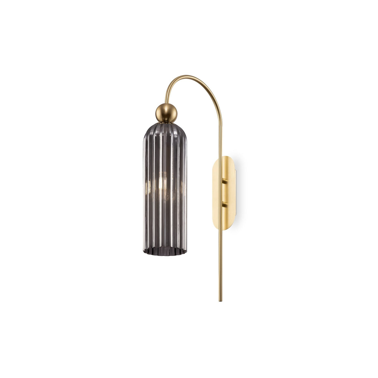 Antic wall light in gold with grey glass, adding a luxurious and vintage touch to interiors.