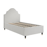 Monterey Single Bed Frame - Grey Thin Stripe with Black