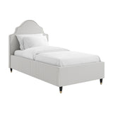 Monterey Single Bed Frame - Grey Thin Stripe with Black