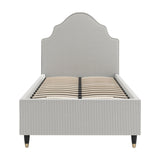 Monterey Single Bed Frame - Grey Thin Stripe with Black
