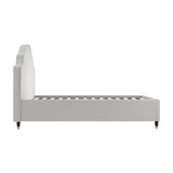 Monterey Single Bed Frame - Grey Thin Stripe with Black