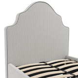 Monterey Single Bed Frame - Grey Thin Stripe with Black