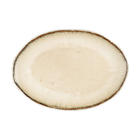 Malia Large Oval Serving Platter - Cream