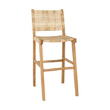 Madrisana Acacia & Rattan Bar Stool - Natural