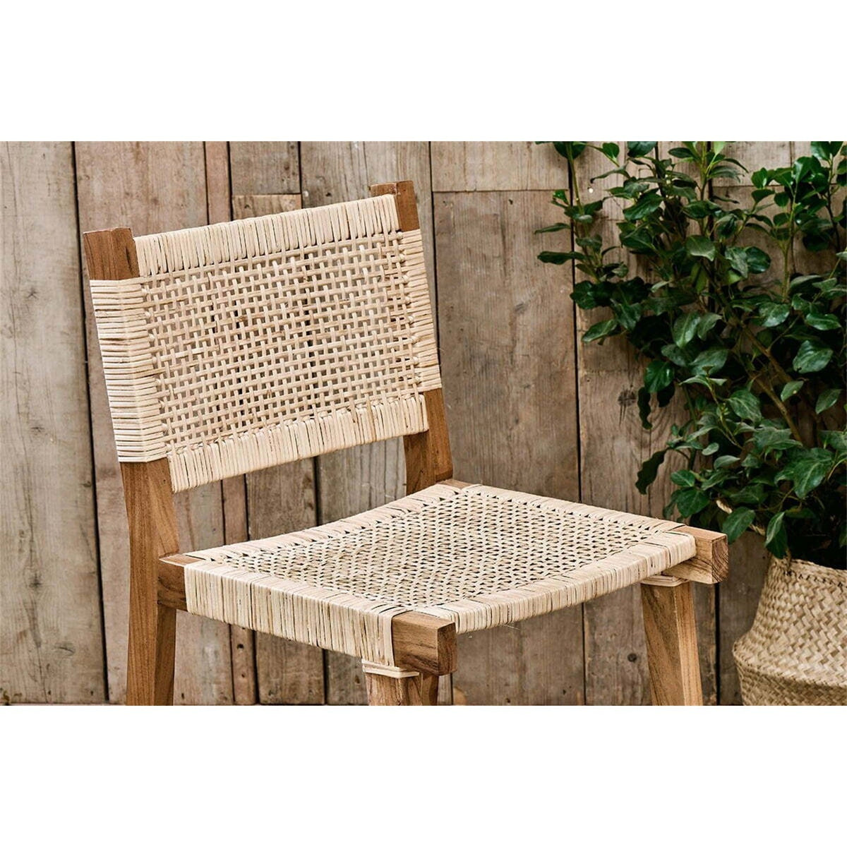 Madrisana Acacia & Rattan Bar Stool - Natural