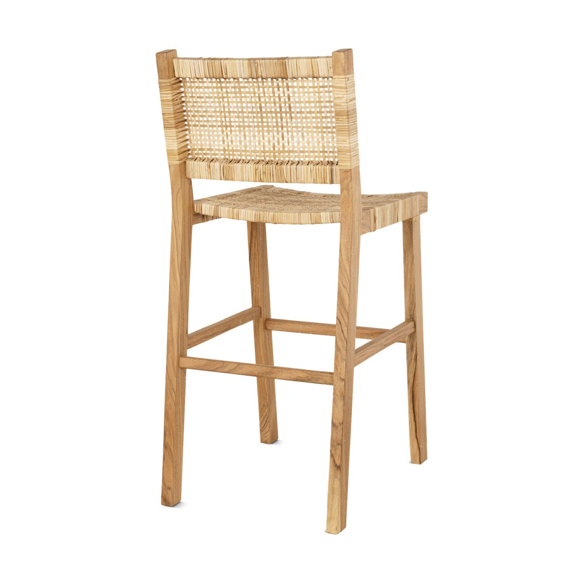 Madrisana Acacia & Rattan Bar Stool - Natural