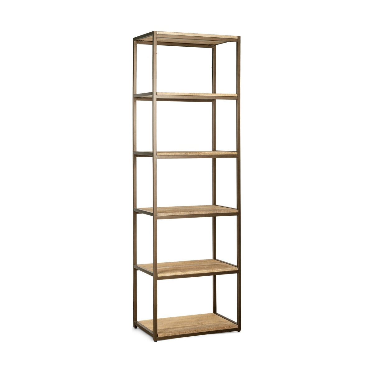 Marjori Narrow Mango Wood & Iron Shelving Unit - Natural