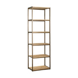 Marjori Narrow Mango Wood & Iron Shelving Unit - Natural