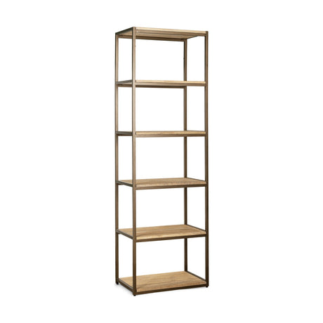 Marjori Narrow Mango Wood & Iron Shelving Unit - Natural